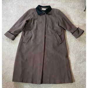 Vintage Forecaster of Boston Over Coat 100% Brown Wool 47" Long Size 16